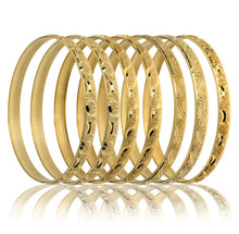 Load image into Gallery viewer, Luxury Gold-Layered Stackable Bangles – 6.5mm
